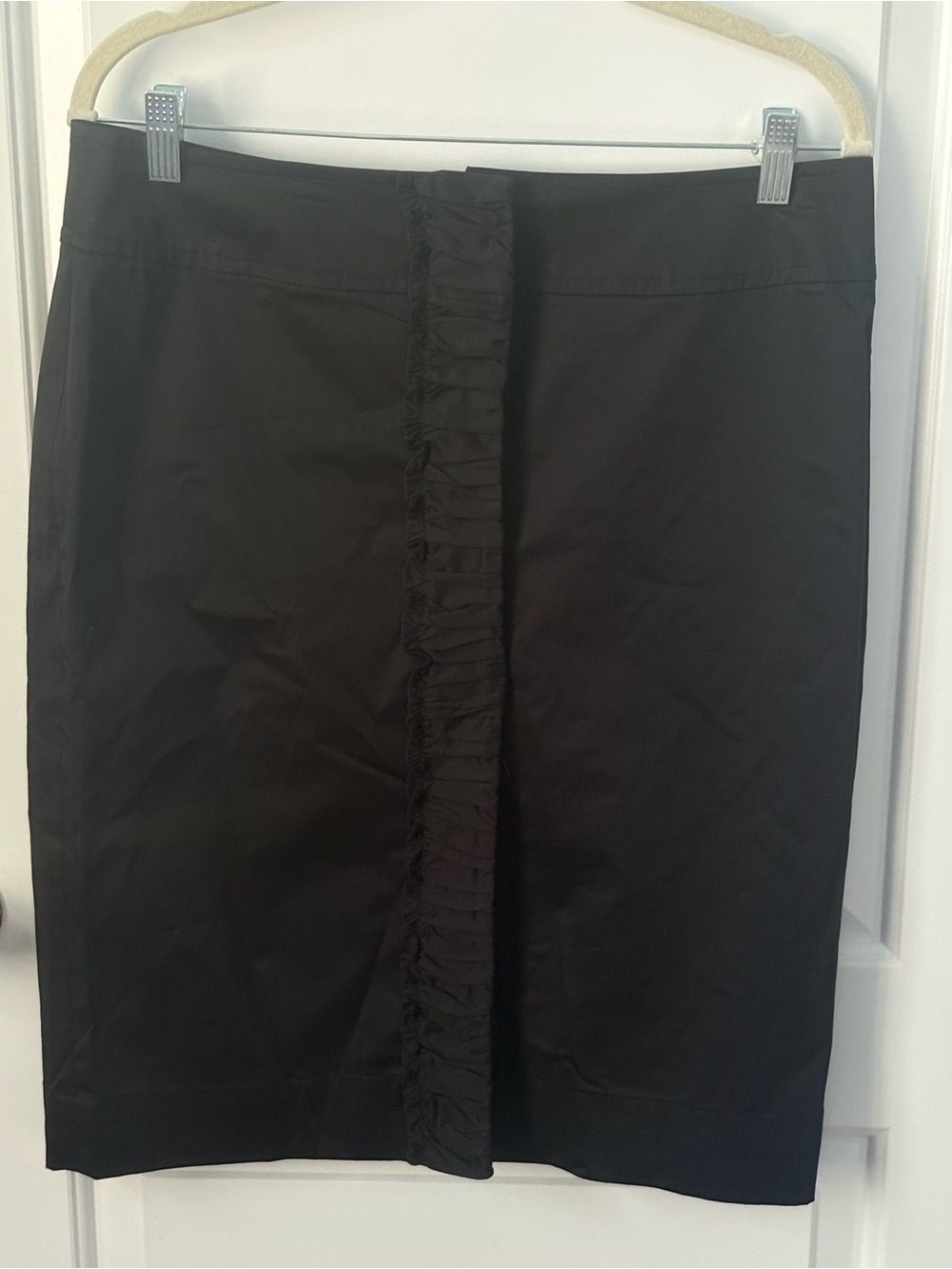 Talbots Black Pencil Skirt with Center Ruffle